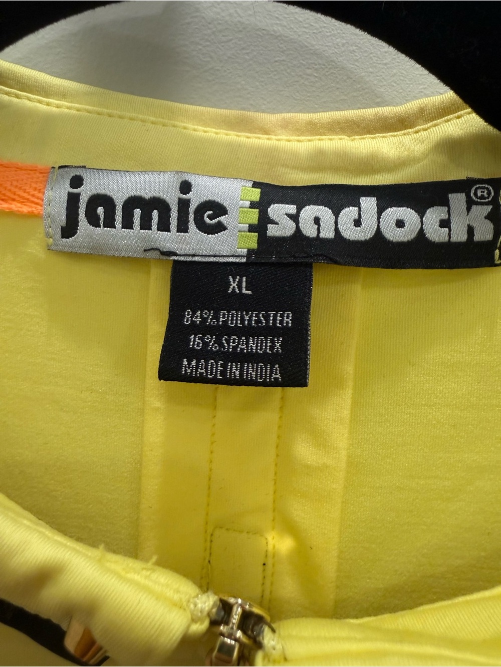 jamie sadock Yellow Sleeveless Golf Top with Brown Chest Panel - Picture 4 of 6